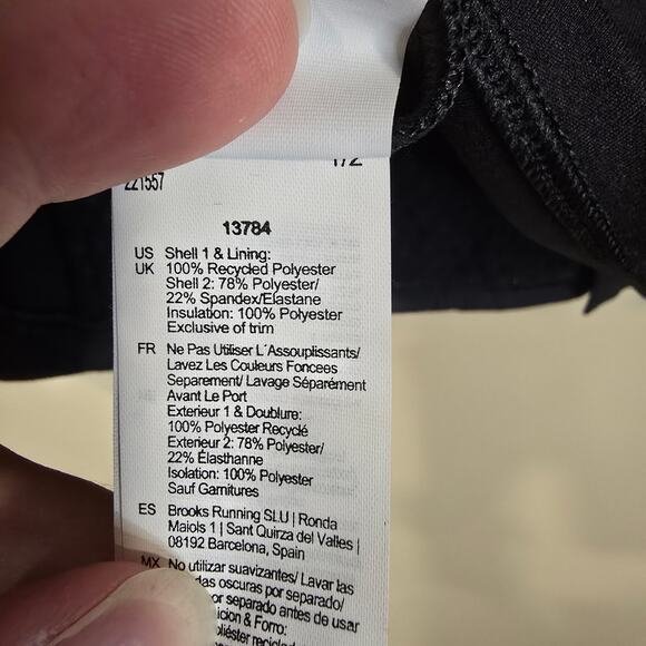 Women's Brooks Black "Shield Hybrid Jacket" Running Jacket | Size Medium - Picture 11 of 11